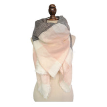 women square scarf faux cashmere pashmina contrast plaids tassels ladies scarves vintage shawl TIML66