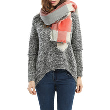 women square scarf faux cashmere pashmina contrast plaids tassels ladies scarves vintage shawl TIML66