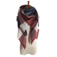 women square scarf faux cashmere pashmina contrast plaids tassels ladies scarves vintage shawl TIML66