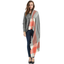 women square scarf faux cashmere pashmina contrast plaids tassels ladies scarves vintage shawl TIML66