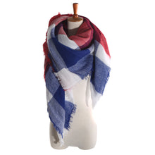 women square scarf faux cashmere pashmina contrast plaids tassels ladies scarves vintage shawl TIML66