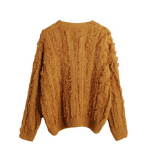 Women Knitted Sweater Tassels Fringed Solid O-Neck Long Sleeve Casual Loose Warm Jumper Pullover Knitwear TIML66 TIML66
