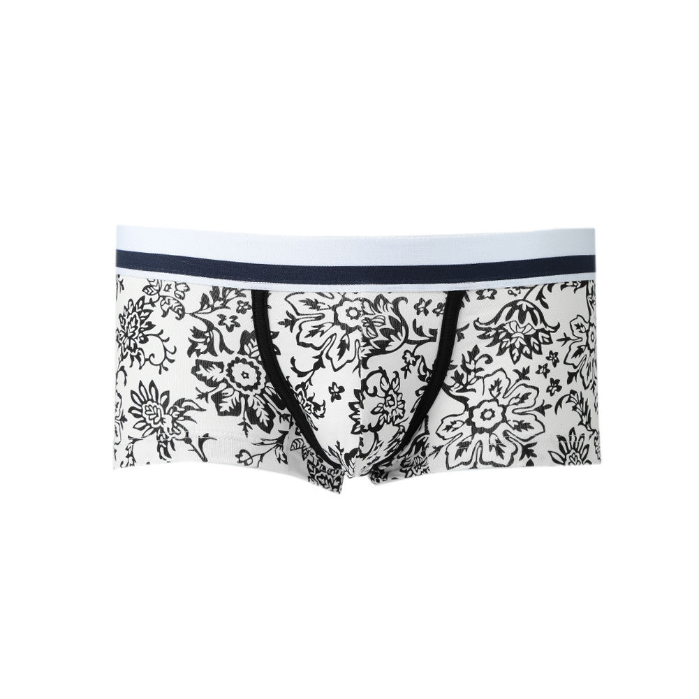 Sexy Men Printed Boxers U Convex Pouch Spandex Shorts Trunks Underpants Low Waist Underwear Gay Ropa Interior TIML66 TIML66