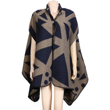 women shawls and wraps cape poncho contrast geometric cardigans vintage long pashmina lady scarves and stoles TIML66