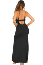 Elegant Night Club Vestidos Solid Straps Elastic Cutout Back Maxi Dress Robe Longue  TIML66 TIML66