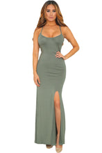 Elegant Night Club Vestidos Solid Straps Elastic Cutout Back Maxi Dress Robe Longue  TIML66 TIML66