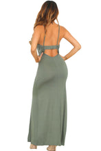 Elegant Night Club Vestidos Solid Straps Elastic Cutout Back Maxi Dress Robe Longue  TIML66 TIML66