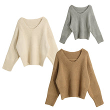 Fall Women Long Batwing Sleeve Crocheted Sweater V Neck Sexy Jumper Loose Pullover Feminino Inverno Top Girl Tricot TIML66 TIML66