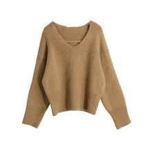 Fall Women Long Batwing Sleeve Crocheted Sweater V Neck Sexy Jumper Loose Pullover Feminino Inverno Top Girl Tricot TIML66 TIML66