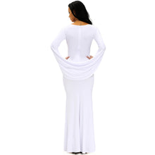 fall women ball gown party bodycon dress tunique mermaid plunge v neck cocktail club prom gown maxi long dress black white TIML66