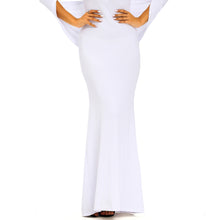 fall women ball gown party bodycon dress tunique mermaid plunge v neck cocktail club prom gown maxi long dress black white TIML66