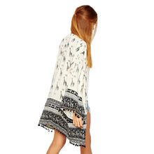 Animal Print Women Blouses Open Front Tassel Kimono Cardigan Long Sleeve Kimono Casual Shirt Women Blusas TIML66 TIML66
