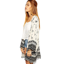 Animal Print Women Blouses Open Front Tassel Kimono Cardigan Long Sleeve Kimono Casual Shirt Women Blusas TIML66 TIML66