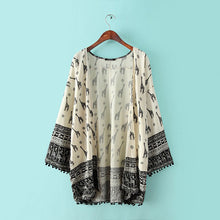 Animal Print Women Blouses Open Front Tassel Kimono Cardigan Long Sleeve Kimono Casual Shirt Women Blusas TIML66 TIML66