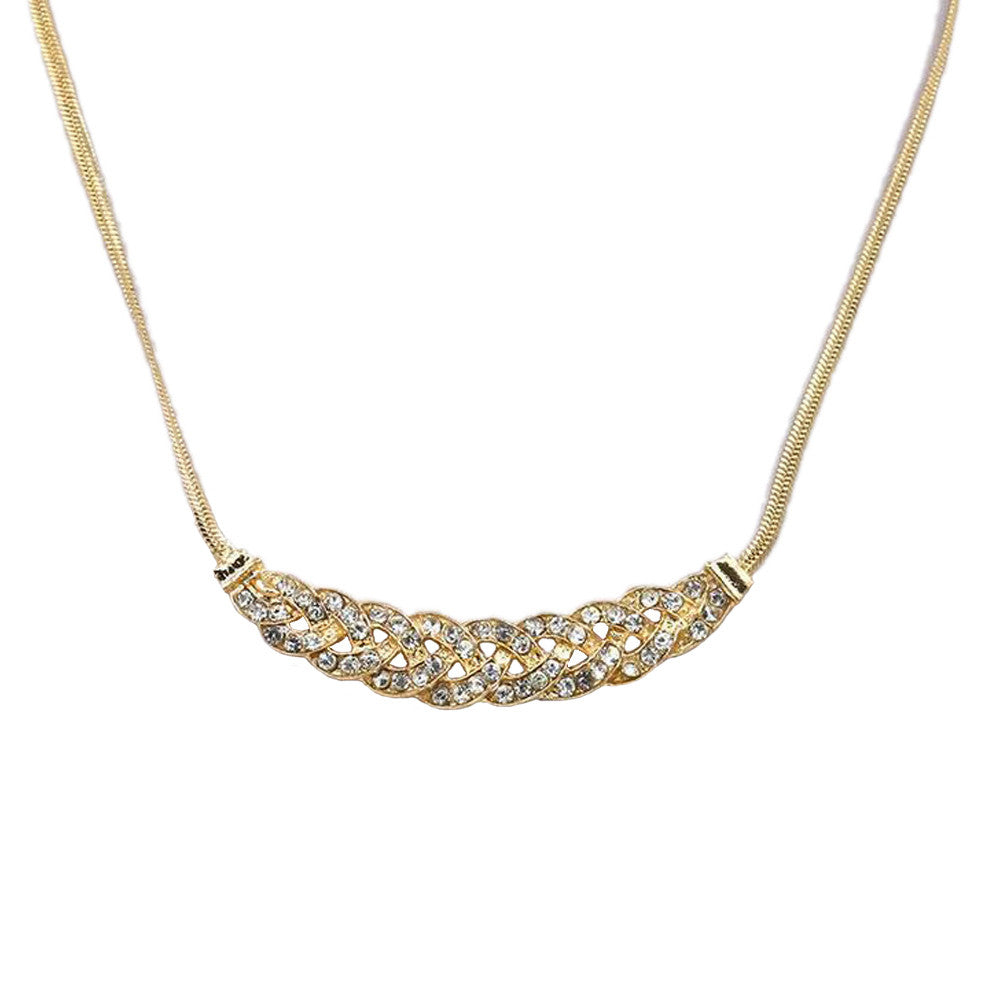 Jewelry Rhinestone Crystal Hemp Flower Pendant Necklace Statement Necklace Clavicle Chain Bib Jewelry  TIML66 TIML66