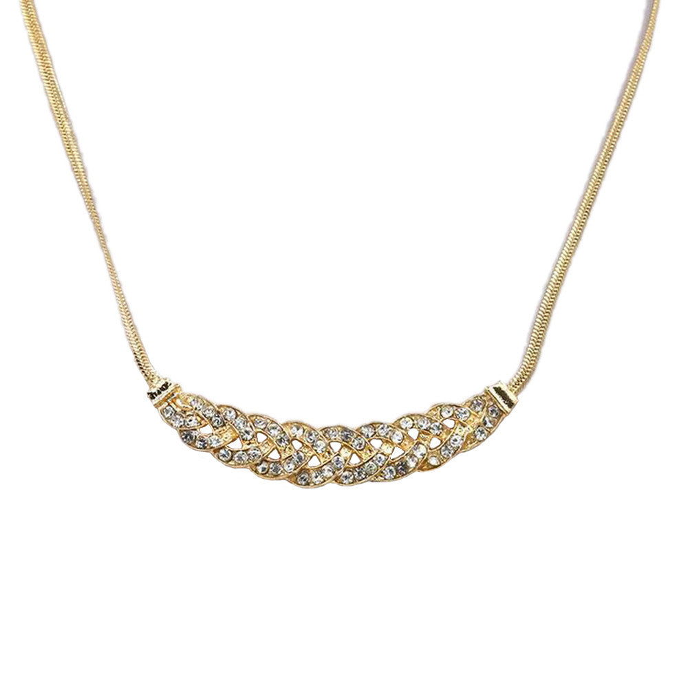 jewelry rhinestone crystal hemp flower pendant necklace statement necklace clavicle chain bib jewelry for women TIML66