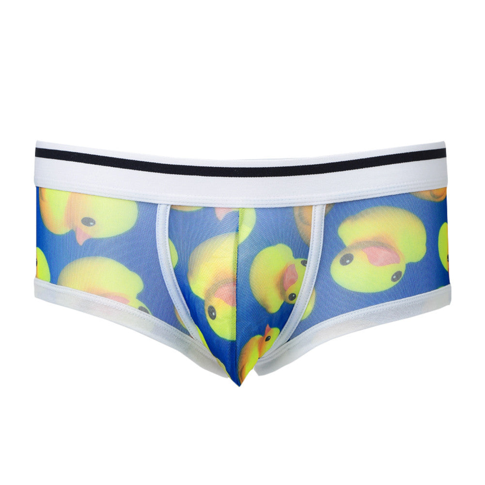 Mens Underwear Boxers Duck Printed Boxers Contrast Color Elastic Low Waist Panties Boxer Shorts Sheer Underpants TIML66 TIML66