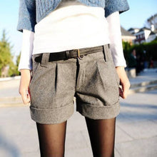 Shorts Femininos Solid Slim Casual Woolen Plus Size Warm Shorts TIML66