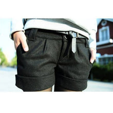 Shorts Femininos Solid Slim Casual Woolen Plus Size Warm Shorts TIML66