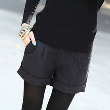 Shorts Femininos Solid Slim Casual Woolen Plus Size Warm Shorts TIML66