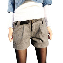 Shorts Femininos Solid Slim Casual Woolen Plus Size Warm Shorts TIML66
