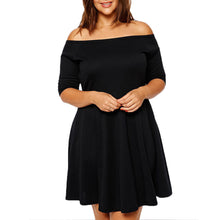 women casual dress slash neck half sleeve loose dress strapless black mini party dress vestidos plus size xxl xxxl TIML66
