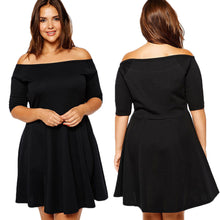 women casual dress slash neck half sleeve loose dress strapless black mini party dress vestidos plus size xxl xxxl TIML66