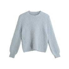 women hand knitted mohair sweater solid turtleneck long sleeve casual lady pullover thick warm loose women knitwear TIML66