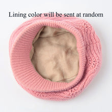 Women Knitted Cap Cable Slouch Baggy Faux Rabbit Fur Casual Hat Bone Beret Ladies Knitting Casquette TIML66 TIML66
