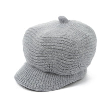 Women Knitted Cap Cable Slouch Baggy Faux Rabbit Fur Casual Hat Bone Beret Ladies Knitting Casquette TIML66 TIML66