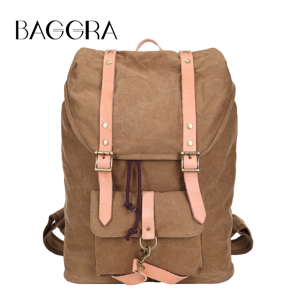 Women Men Canvas Backpack Flap Drawstring Buckle s Bag Strap Students Travel Bags Army Green Backpack TIML66 TIML66