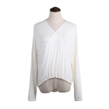 women sexy blouse cross ruched front deep v neck irregular hem long sleeve casual shirt women tops blusas TIML66