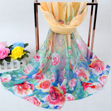 able Flower Printed Women Bohemian Chiffon Scarf Boho Long Shawl Beach Pashmina Elegant Thin Scarf Pareo Beach TIML66 TIML66