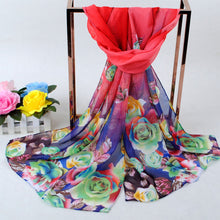 able Flower Printed Women Bohemian Chiffon Scarf Boho Long Shawl Beach Pashmina Elegant Thin Scarf Pareo Beach TIML66 TIML66