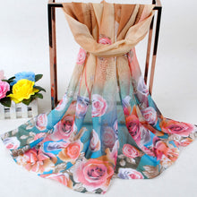 able Flower Printed Women Bohemian Chiffon Scarf Boho Long Shawl Beach Pashmina Elegant Thin Scarf Pareo Beach TIML66 TIML66