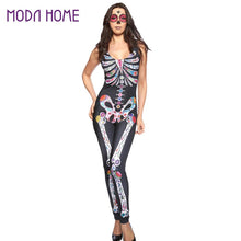 Funny Halloween Women Bodycon Jumpsuit Sexy Skeleton Tank Playsuit Fancy Club Rompers Womens Skull Catsuit Carnival Clothes TIML66 TIML66