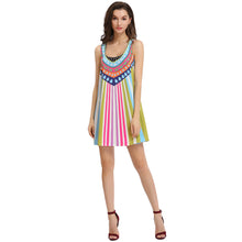 Geometric Print Dress Plus Size Vestidos Women Beach Dress O Neck Sexy Casual Boho Dresses Vestido De Festa TIML66 TIML66