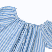 korean casual sexy women dresses blue striped off the shoulder half sleeve shirt mini dress beach dress robe TIML66