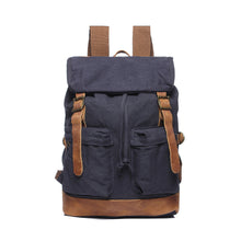 Korean Men Canvas Backpack Flap Drawstring Laptop Backpack Buckle Strap Student Travel Bag School Bags For Teenager TIML66 TIML66