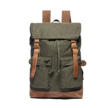 Korean Men Canvas Backpack Flap Drawstring Laptop Backpack Buckle Strap Student Travel Bag School Bags For Teenager TIML66 TIML66