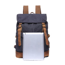 Korean Men Canvas Backpack Flap Drawstring Laptop Backpack Buckle Strap Student Travel Bag School Bags For Teenager TIML66 TIML66