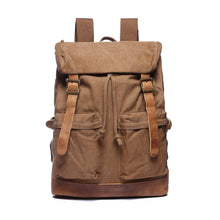 Korean Men Canvas Backpack Flap Drawstring Laptop Backpack Buckle Strap Student Travel Bag School Bags For Teenager TIML66 TIML66