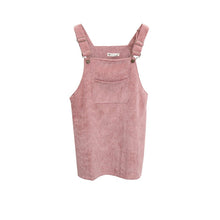 korean style college wind restoring ancient ways corduroy suspenders big pocket straight vest dress TIML66