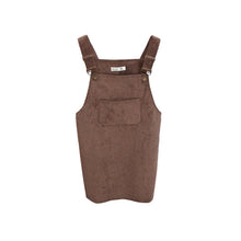 korean style college wind restoring ancient ways corduroy suspenders big pocket straight vest dress TIML66
