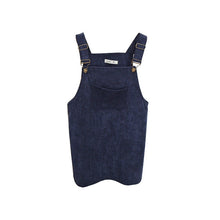 korean style college wind restoring ancient ways corduroy suspenders big pocket straight vest dress TIML66