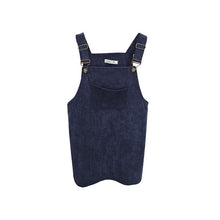 Korean Style College Wind Restoring Ancient Ways Corduroy Suspenders Big Pocket Straight Vest Dress LE3 TIML66