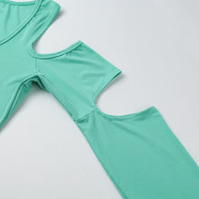 low cut women casual t-shirts cold shoulder square collar solid tshirt cutout long sleeve tops rose green black ropa mujer TIML66