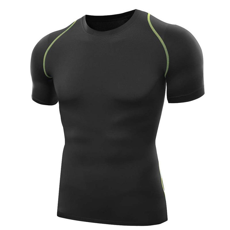 Men T Shirts Tops Tights Fitness Base Layer Tops Short Sleeve O-Neck Compression T Shirts S-XXL TIML66
