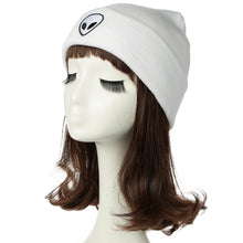 men women knitted beanies hat plain alien embroidery gorros masculino dome fall cap warm crochet skull hat headwear TIML66