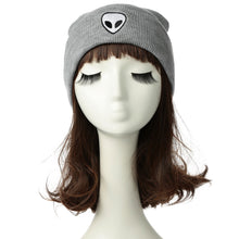 men women knitted beanies hat plain alien embroidery gorros masculino dome fall cap warm crochet skull hat headwear TIML66